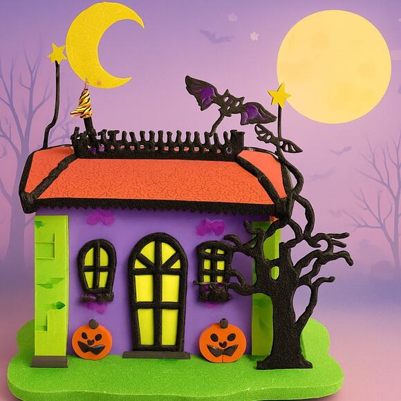 Moonlit Mischief: The Foam Glitter Haunted House by Crextology - Picture 1 of 14